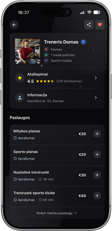 Sportstep – treniruotės